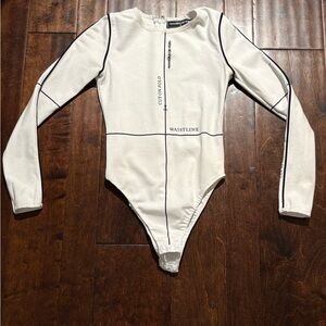 Maniere De Voir White and Black Bodysuit